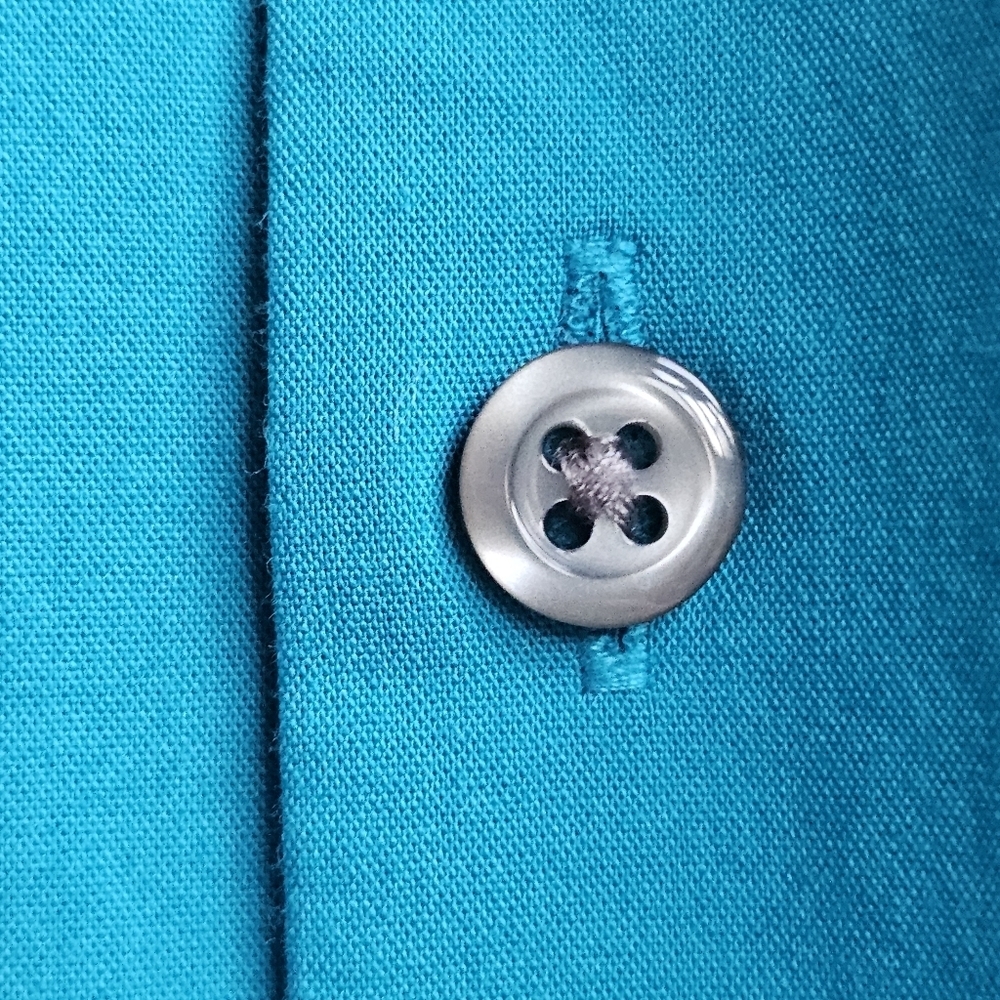 VH Flex Slim Fit Mens Dress Shirt Blue Green, Stretch, Size L 16-16 1/2 36-37 - Picture 6 of 14